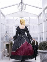 Long Sleeve Retro Dress Palace Style One-piece