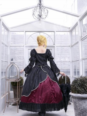 Long Sleeve Retro Dress Palace Style One-piece
