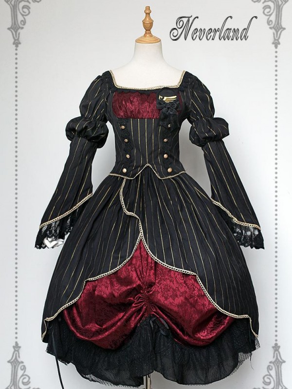Long Sleeve Retro Dress Palace Style One-piece