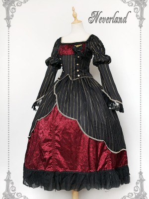 Long Sleeve Retro Dress Palace Style One-piece