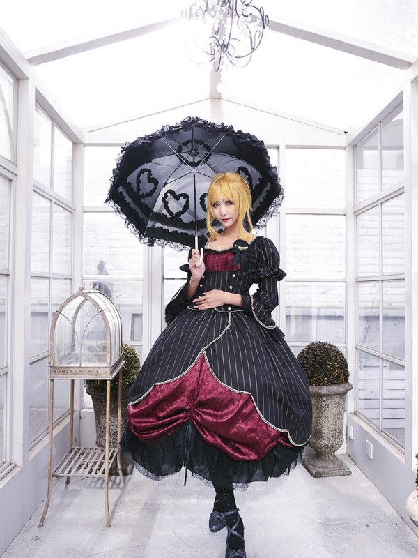 Long Sleeve Retro Dress Palace Style One-piece