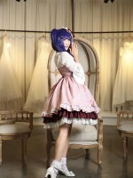 Sweet Pink Retro Lolita Suspender Skirt Furudo Erika Jumperskirt