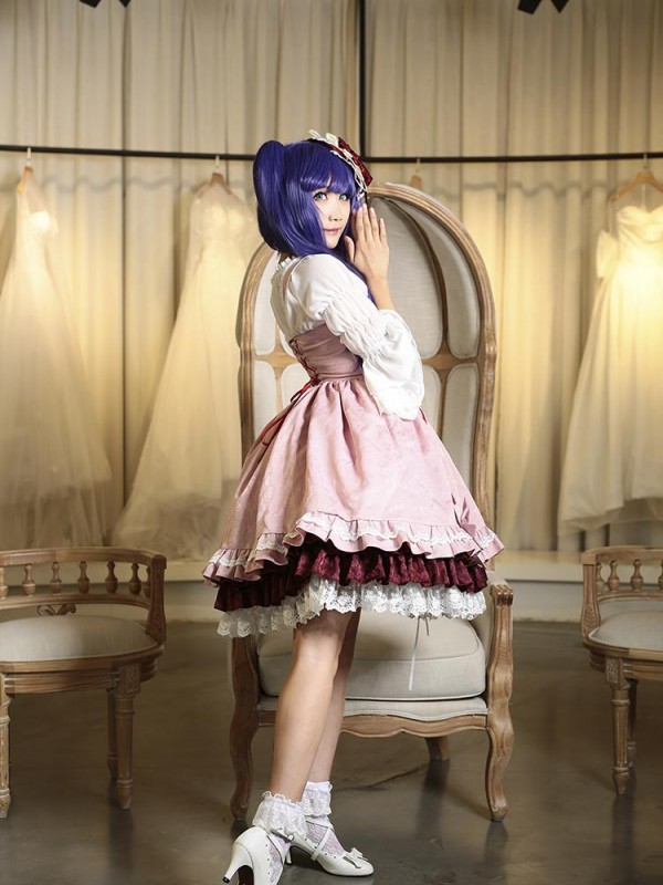 Sweet Pink Retro Lolita Suspender Skirt Furudo Erika Jumperskirt