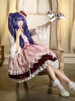 Sweet Pink Retro Lolita Suspender Skirt Furudo Erika Jumperskirt