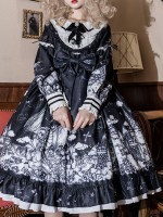 Original design Lolita Castle Night Brother Women's dark long-sleeved op dress Original design Lolita Castle Night Brother Women's dark long-sleeved op dress