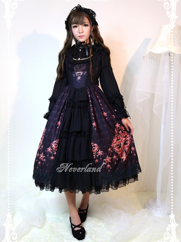Vintage Palace Style Jewel Swan Open Front JSK Jumperskirt Lolita Dress