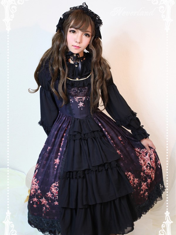 Vintage Palace Style Jewel Swan Open Front JSK Jumperskirt Lolita Dress