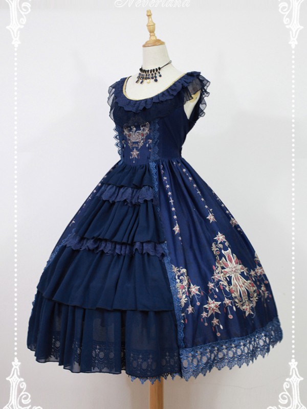 Vintage Palace Style Jewel Swan Open Front JSK Jumperskirt Lolita Dress