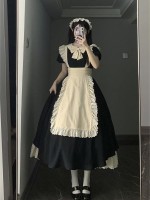 【Kisskiss】~Maid dress~Ancient style Folding lace~ONE-PIECE 【Kisskiss】~Maid dress~Ancient style Folding lace~ONE-PIECE