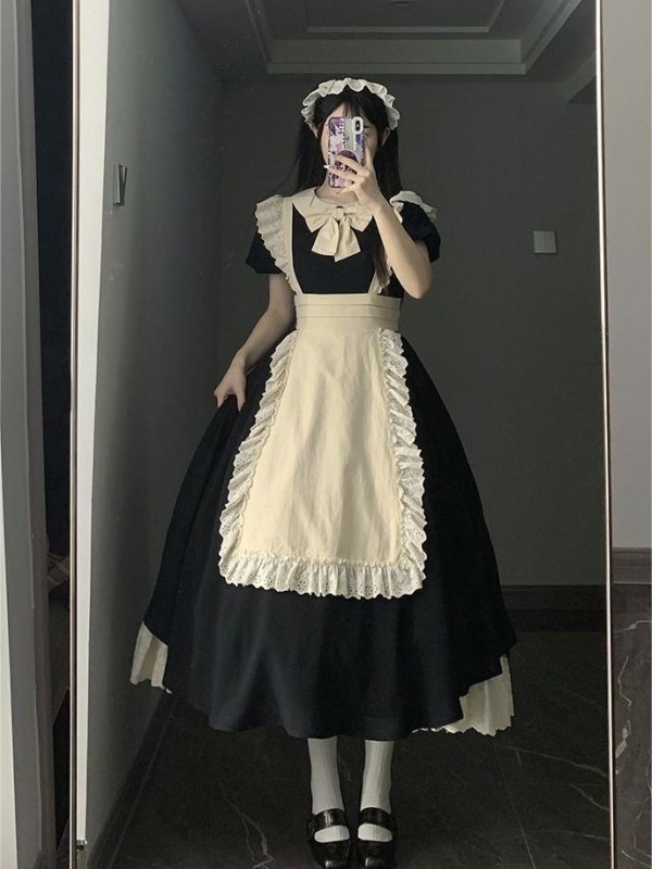 【Kisskiss】~Maid dress~Ancient style Folding lace~ONE-PIECE 【Kisskiss】~Maid dress~Ancient style Folding lace~ONE-PIECE