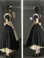 【Kisskiss】~Maid dress~Ancient style Folding lace~ONE-PIECE 【Kisskiss】~Maid dress~Ancient style Folding lace~ONE-PIECE