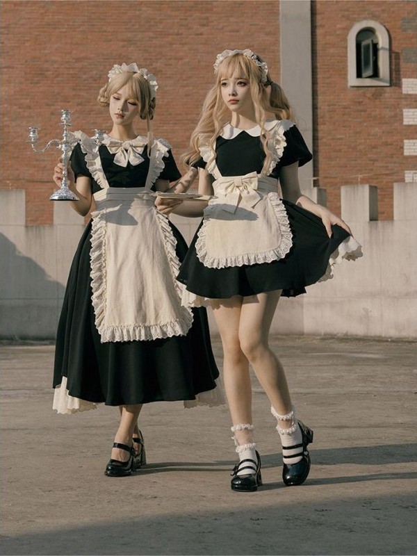 【Kisskiss】~Maid dress~Ancient style Folding lace~ONE-PIECE 【Kisskiss】~Maid dress~Ancient style Folding lace~ONE-PIECE