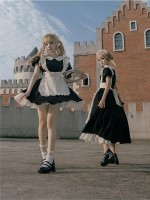 【Kisskiss】~Maid dress~Ancient style Folding lace~ONE-PIECE 【Kisskiss】~Maid dress~Ancient style Folding lace~ONE-PIECE