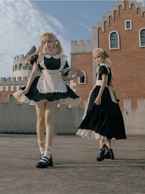 【Kisskiss】~Maid dress~Ancient style Folding lace~ONE-PIECE 【Kisskiss】~Maid dress~Ancient style Folding lace~ONE-PIECE