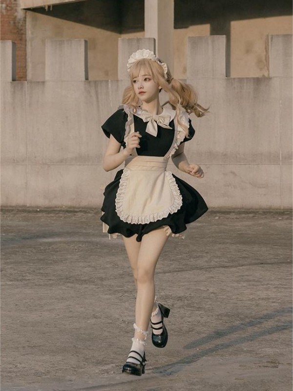 【Kisskiss】~Maid dress~Ancient style Folding lace~ONE-PIECE 【Kisskiss】~Maid dress~Ancient style Folding lace~ONE-PIECE