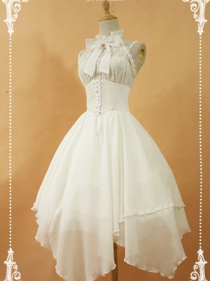 Sweet Chiffon Lace Halter Neck Lolita Jumperskirt