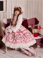Cute and sweet Strawberry Rabbit Halter Jumperskirt