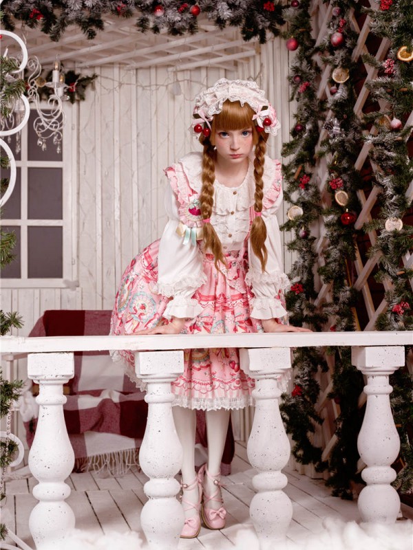 Sweet Cute Strawberry Rabbit Suspender Skirt Lolita Sweet Cute Strawberry Rabbit Suspender Skirt Lolita