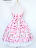 Pink Sweet Strawberry Rabbit High-waisted Lolita Jumperskirt