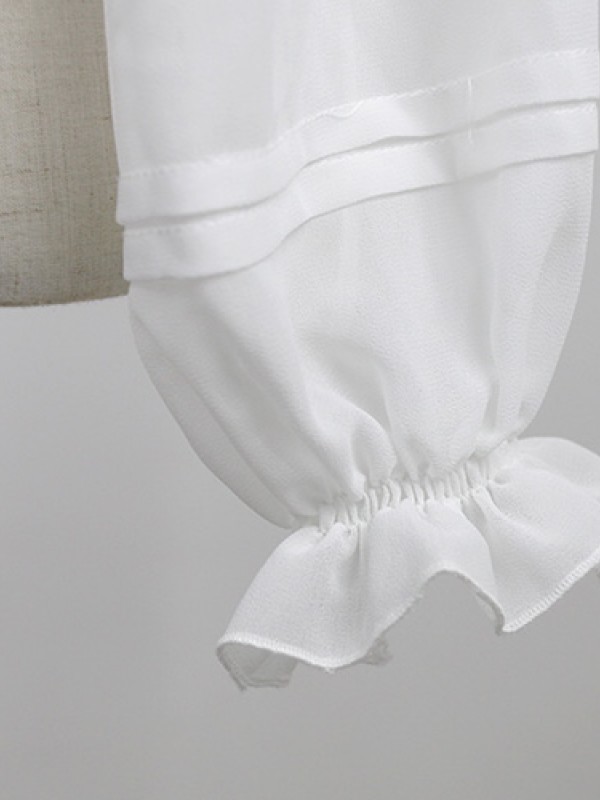 Chiffon Ruffle Collar Long Sleeve Short Blouse Chiffon Ruffle Collar Long Sleeve Short Blouse