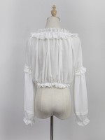 Chiffon Ruffle Collar Long Sleeve Short Blouse Chiffon Ruffle Collar Long Sleeve Short Blouse